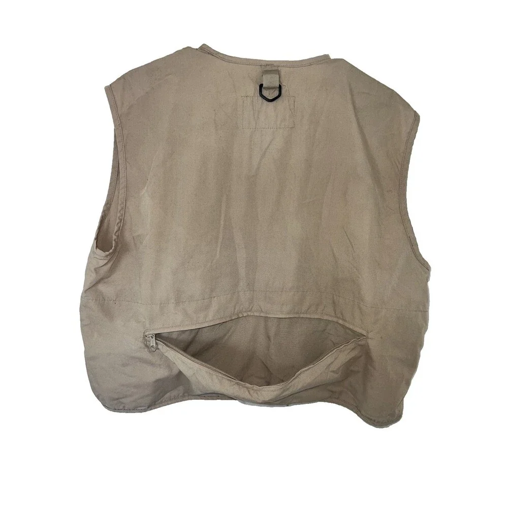 Men's Rio Bravo Vest Utility Fly Fishing Vest Khaki Outdoor Zipper Size L